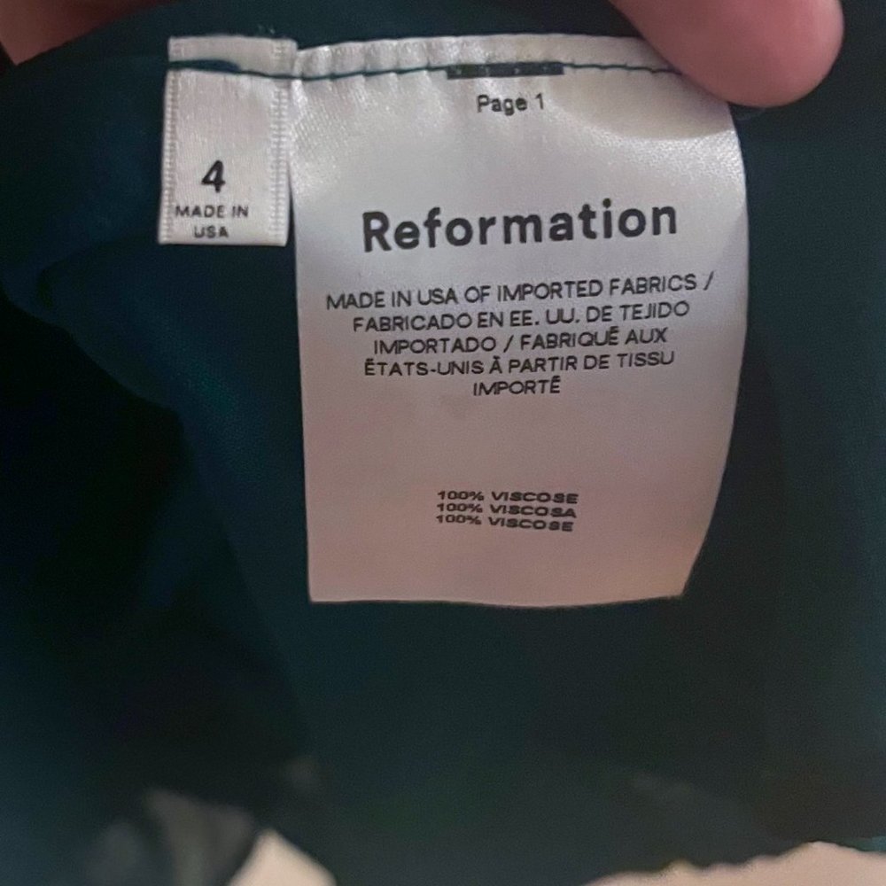 Reformation Laurelei Dress in Emerald Size 4 - Picture 7 of 7